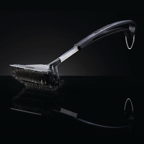 Щетка Napoleon для чистки решеток гриля с ворсом из нерж. стали трехрядная Щетка Napoleon для чистки решеток гриля с ворсом из нерж. стали трехрядная