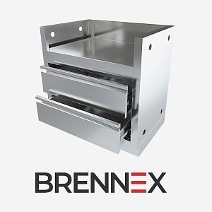 Тумба-основание ONTARIO для гриля Brennex BG025 с 2-мя выдвижными ящиками (нерж. сталь) Тумба-основание ONTARIO для гриля Brennex BG025 с 2-мя выдвижными ящиками (нерж. сталь)