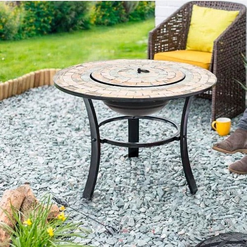 Чаша для костра La Hacienda Mykonos (сталь и керамика; со столом, крышкой и решеткой-гриль) Чаша для костра La Hacienda Mykonos (сталь и керамика; со столом, крышкой и решеткой-гриль)