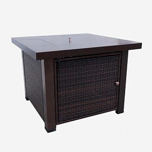 Стол-камин газовый Stalleh Spis Rottang, Коричневый ротанг и молотковая бронза Стол-камин газовый Stalleh Spis Rottang, Коричневый ротанг и молотковая бронза