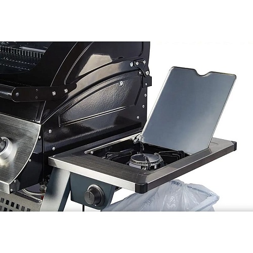 Газовый гриль Sahara S375 стальной+дымчатый (с конфоркой) Газовый гриль Sahara S375 стальной+дымчатый (с конфоркой)