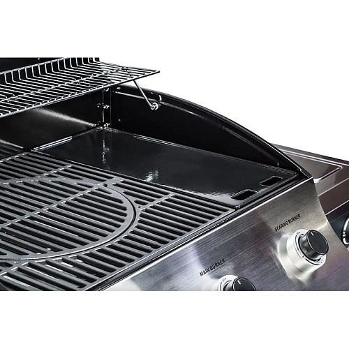 Газовый гриль Sahara S375 стальной+дымчатый (с конфоркой) Газовый гриль Sahara S375 стальной+дымчатый (с конфоркой)