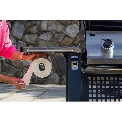 Газовый гриль Sahara S375 стальной+дымчатый (с конфоркой) Газовый гриль Sahara S375 стальной+дымчатый (с конфоркой)