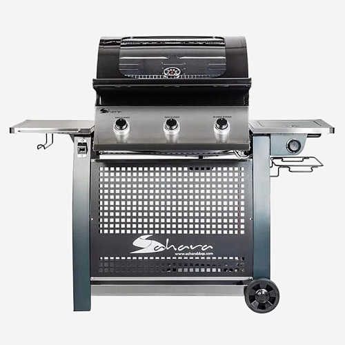 Газовый гриль Sahara S375 стальной+дымчатый (с конфоркой) Газовый гриль Sahara S375 стальной+дымчатый (с конфоркой)