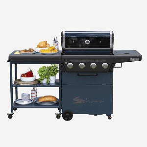 Газовый гриль Sahara X475 дымчато-бирюзовый (с конфоркой и тележкой) Газовый гриль Sahara X475 дымчато-бирюзовый (с конфоркой и тележкой)