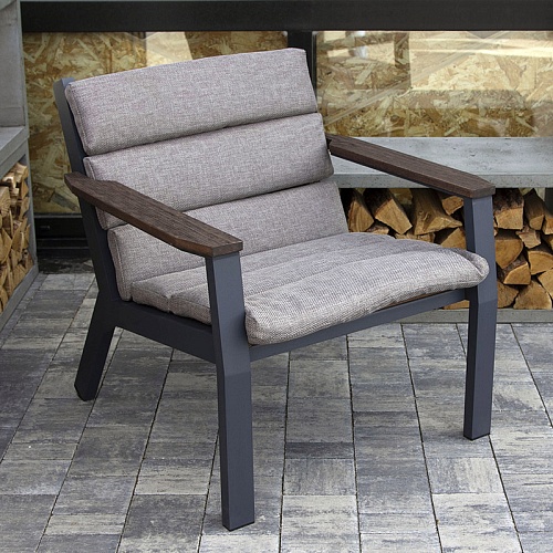 Кресло уличное Concretika Lounge-Lite (78 х 79 х H78), алюминий/павловния Кресло уличное Concretika Lounge-Lite (78 х 79 х H78), алюминий/павловния