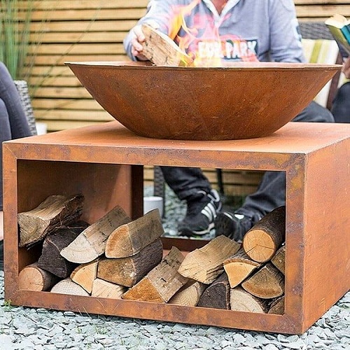 Чаша для костра с большой дровницей La Hacienda Moho (сталь) Чаша для костра с большой дровницей La Hacienda Moho (сталь)